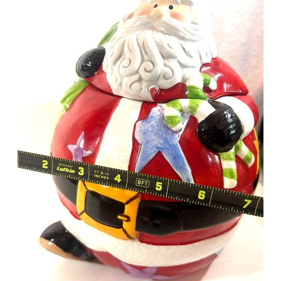 Vtg Santa Claus Cookie Jar kneeling Lrg Rare Christmas Holidays St. Nick - Picture 10 of 12